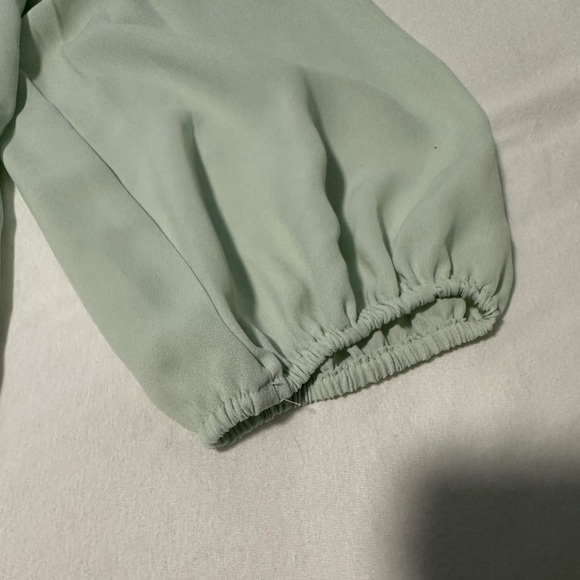 Apt. 9 Long Sleeve Sheer Mint Blouse - Picture 5 of 6
